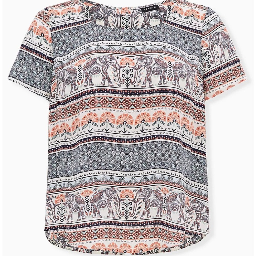 Torrid - Elephant Print Blouse - Size 5